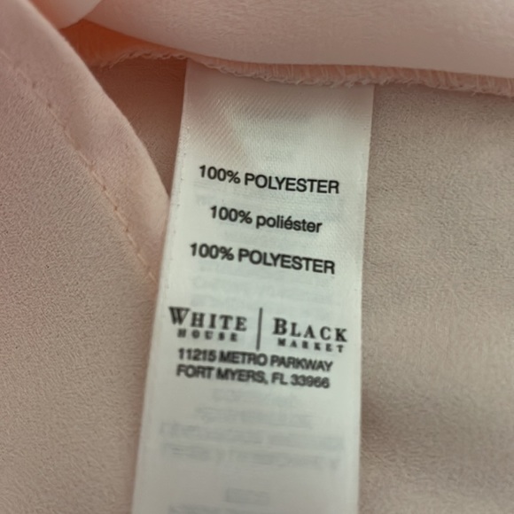 White House/Black Market Soft Peach Sleeveless Ruffle Front Top EUC  - Size 2 - Picture 12 of 14